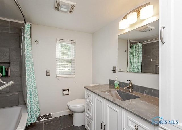 2338 Greenlawn Dr, Toledo, OH 43614 - full bathroom with vanity, shower / bath combination with curtain, and tile patterned flooring