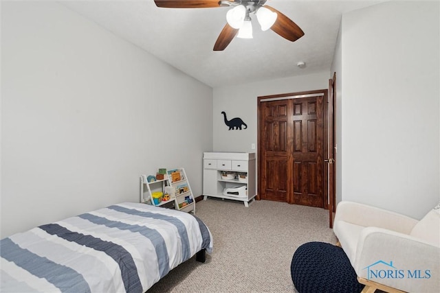 824 Edgehill Rd, Findlay, OH 45840 - bedroom with carpet and a ceiling fan