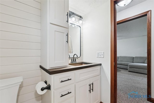 824 Edgehill Rd, Findlay, OH 45840 - bathroom with vanity and a textured ceiling