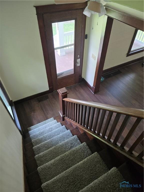 1019 Wayne Ave, Defiance, OH 43512 - stairs with wood finished floors and plenty of natural light