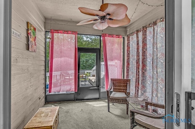 2923 Belle Glade Dr, Toledo, OH 43617 - unfurnished sunroom with a ceiling fan