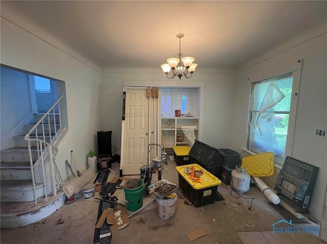 2631 Parkwood Ave, Toledo, OH 43610 - dining room with a chandelier and stairs