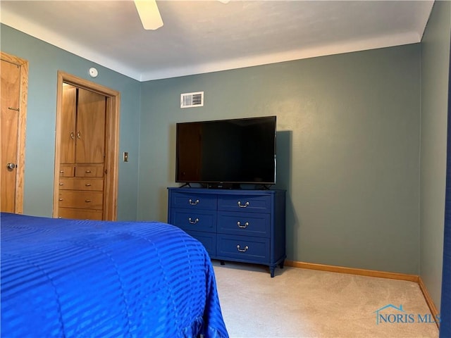 441 S Pine St, Deshler, OH 43516 - bedroom featuring light carpet and ceiling fan