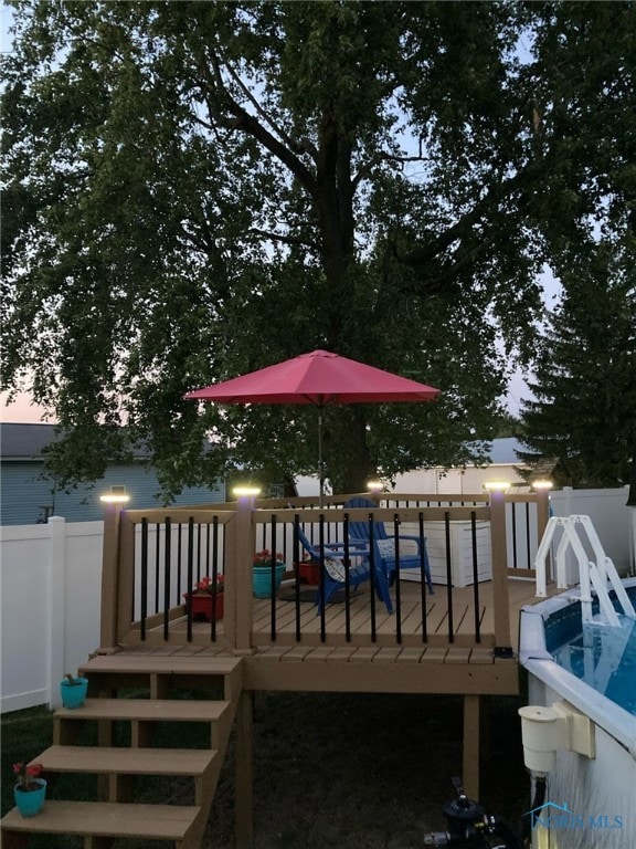 441 S Pine St, Deshler, OH 43516 - wooden terrace featuring stairs