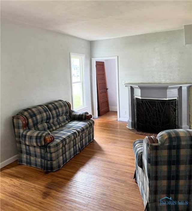 22767 Defiance Pike, Custar, OH 43511 - living room featuring a fireplace and wood finished floors