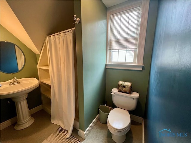 1810 E Broadway St, Toledo, OH 43605 - bathroom with toilet and curtained shower