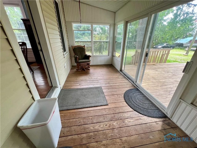 1810 E Broadway St, Toledo, OH 43605 - unfurnished sunroom featuring vaulted ceiling