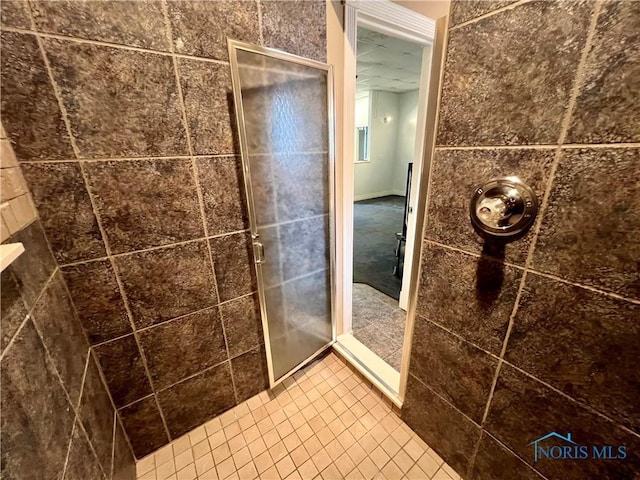 1810 E Broadway St, Toledo, OH 43605 - full bathroom with a shower stall and tile patterned floors