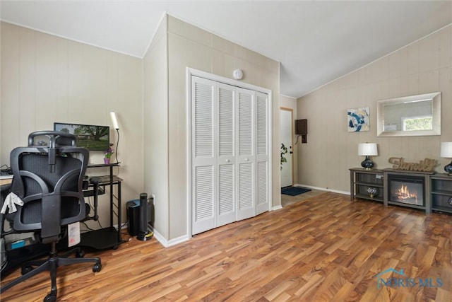 3530 Devon Hill Rd, Toledo, OH 43606 - office space featuring vaulted ceiling and wood finished floors