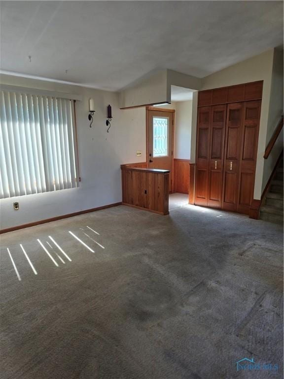 4745 Ottawa Trail Dr, Toledo, OH 43611 - unfurnished living room with carpet flooring and wainscoting