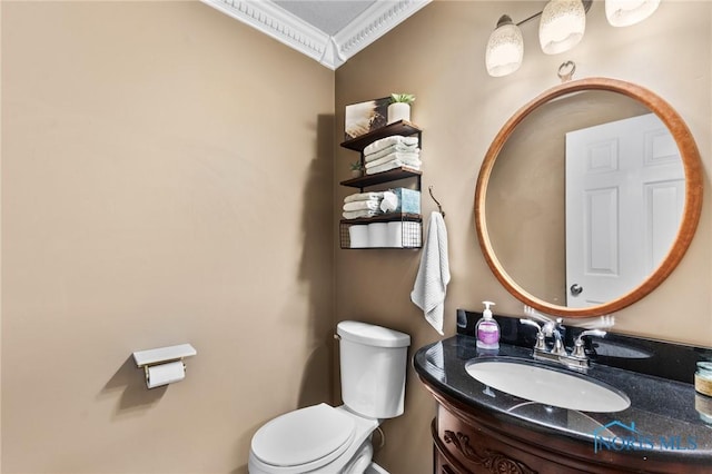 14285 Cuckle Creek Rd, Bowling Green, OH 43402 - half bathroom with crown molding and vanity