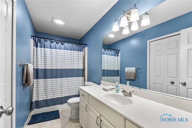 14285 Cuckle Creek Rd, Bowling Green, OH 43402 - full bath with vanity, tile patterned floors, and curtained shower
