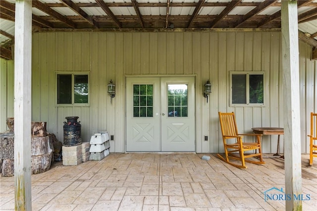 14285 Cuckle Creek Rd, Bowling Green, OH 43402 - entrance to property with board and batten siding and french doors
