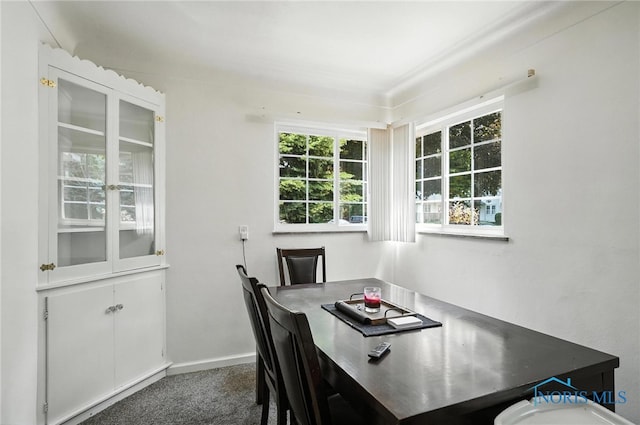 1732 Gilbert Rd, Toledo, OH 43614 - dining space featuring baseboards and dark carpet