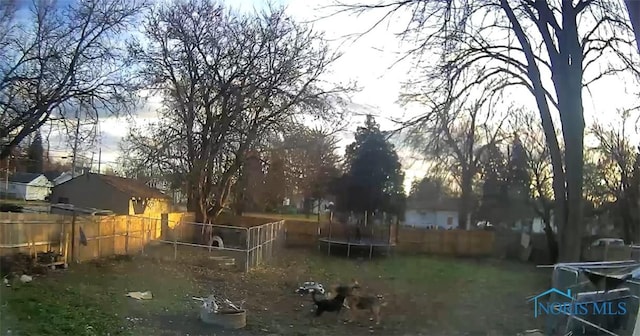 1708 Fredonia Ave, Toledo, OH 43608 - fenced backyard featuring a trampoline
