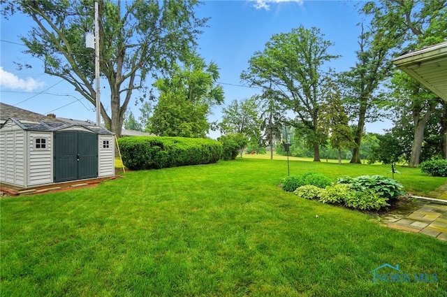 2519 Melva Ct, Toledo, OH 43611 - view of green lawn with a storage shed