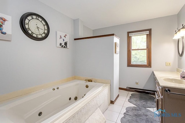 5226 Summer Dr, Sylvania, OH 43560 - full bath with vanity, a tub with jets, and tile patterned flooring