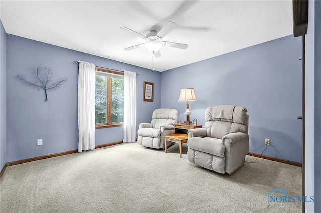 4068 Deer Ravine Ct, Maumee, OH 43537 - sitting room with a ceiling fan and carpet flooring