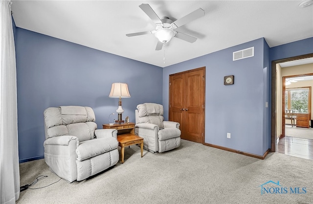4068 Deer Ravine Ct, Maumee, OH 43537 - living area with ceiling fan and carpet floors