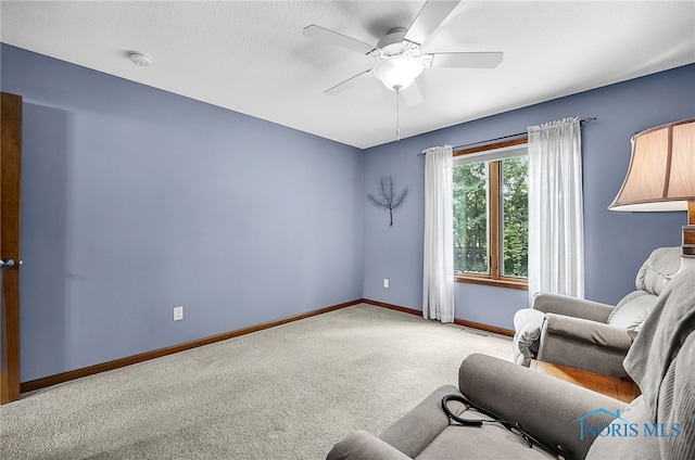 4068 Deer Ravine Ct, Maumee, OH 43537 - living room featuring carpet floors and ceiling fan
