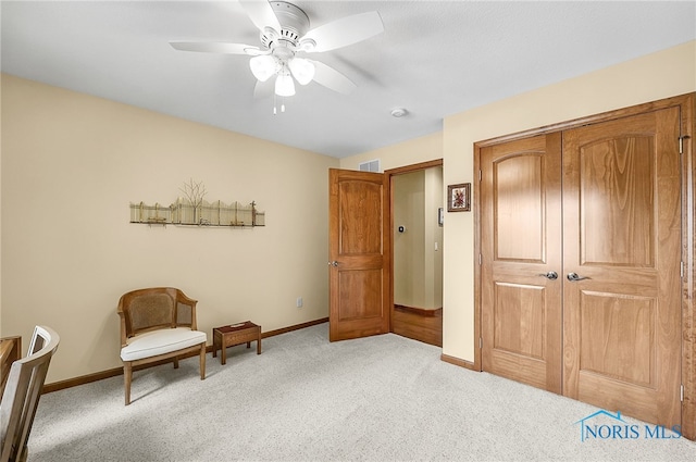 4068 Deer Ravine Ct, Maumee, OH 43537 - sitting room with light colored carpet and a ceiling fan