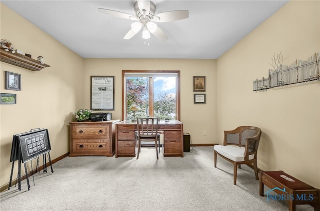 4068 Deer Ravine Ct, Maumee, OH 43537 - home office with light carpet and ceiling fan