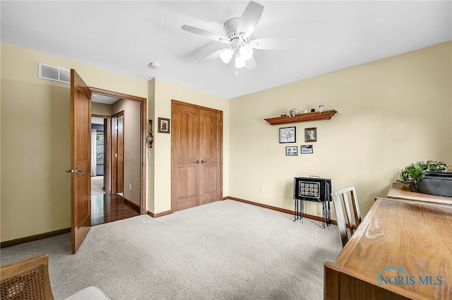 4068 Deer Ravine Ct, Maumee, OH 43537 - carpeted office space featuring ceiling fan and baseboards
