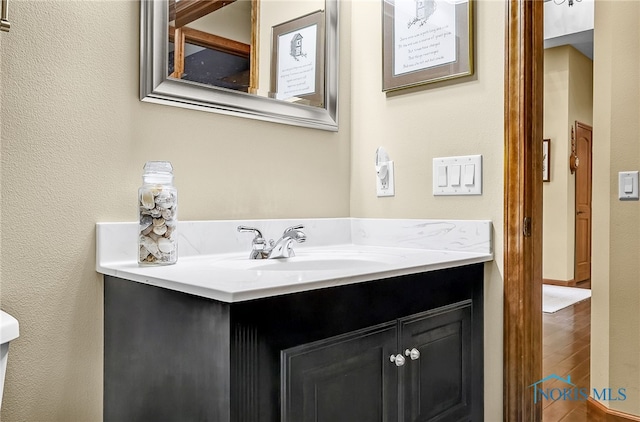 4068 Deer Ravine Ct, Maumee, OH 43537 - half bathroom with vanity and wood finished floors