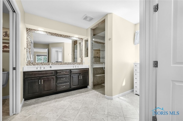 4068 Deer Ravine Ct, Maumee, OH 43537 - full bathroom featuring double vanity and a stall shower