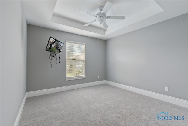 4382 Morgan Pl, Perrysburg, OH 43551 - unfurnished room with a raised ceiling, carpet flooring, and ceiling fan
