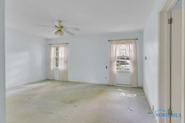 3432 Corey Rd, Toledo, OH 43615 - empty room with healthy amount of natural light, carpet floors, and ceiling fan