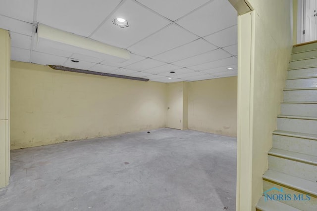3432 Corey Rd, Toledo, OH 43615 - finished below grade area featuring stairway and a drop ceiling