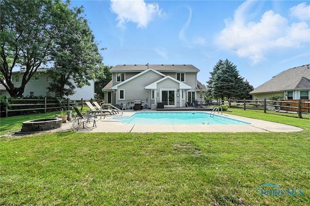 1780 Lexington Dr, Perrysburg, OH 43551 - view of pool featuring a fire pit, a fenced backyard, and a patio