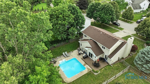 1780 Lexington Dr, Perrysburg, OH 43551 - aerial view of property and surrounding area with a pool and a tree filled landscape