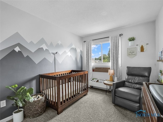 5425 Tulane Ave, Toledo, OH 43611 - carpeted bedroom with a crib and a textured ceiling