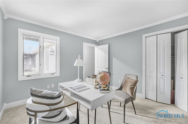 11 Meadowpond Dr, Perrysburg, OH 43551 - office area featuring crown molding and light colored carpet