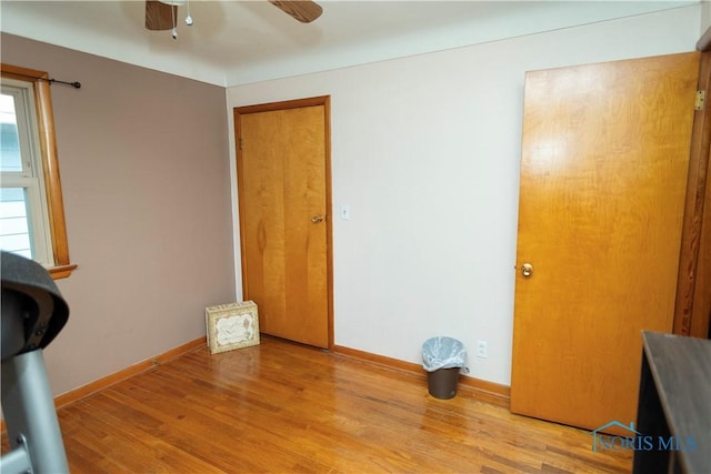 1118 5th St, Findlay, OH 45840 - home office with ceiling fan and wood finished floors
