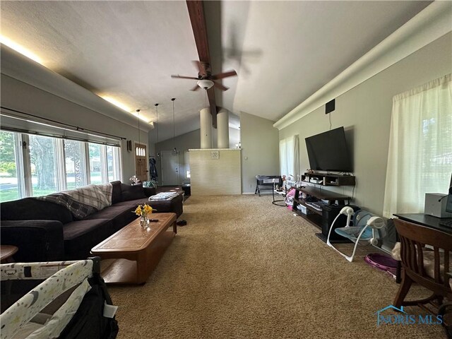 101 Maplewood Dr, Pandora, OH 45877 - carpeted living area featuring ceiling fan