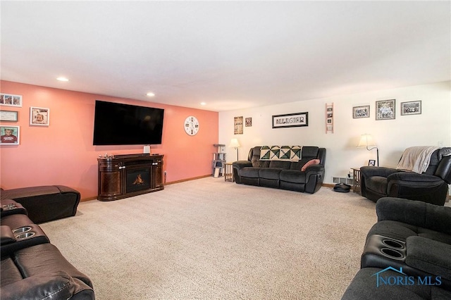 2204 Longport Dr, Maumee, OH 43537 - living room featuring carpet flooring and recessed lighting