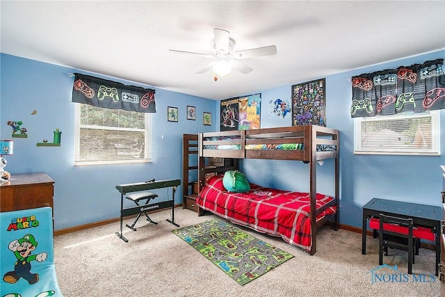 2204 Longport Dr, Maumee, OH 43537 - bedroom with carpet flooring and a ceiling fan