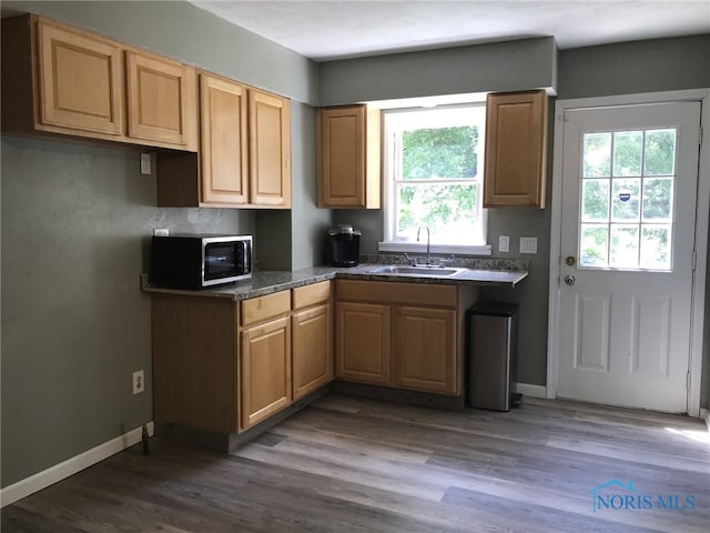 422 E Lake St, Toledo, OH 43608 - kitchen featuring dark countertops and dark wood-style flooring