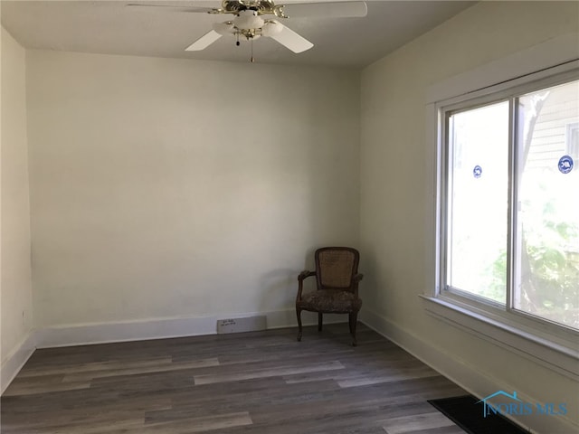 422 E Lake St, Toledo, OH 43608 - unfurnished room with dark wood-type flooring and a ceiling fan