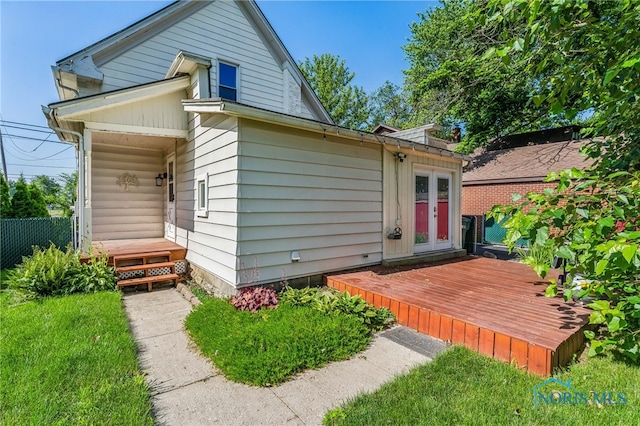 1022 E Sandusky St, Findlay, OH 45840 - back of house with french doors and a wooden deck