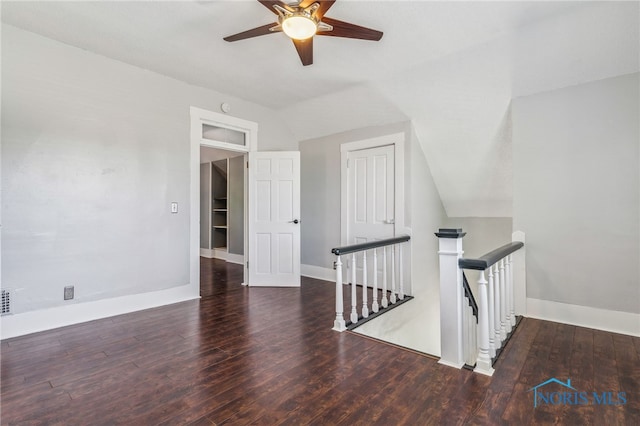 1022 E Sandusky St, Findlay, OH 45840 - interior space featuring a ceiling fan, wood finished floors, and lofted ceiling