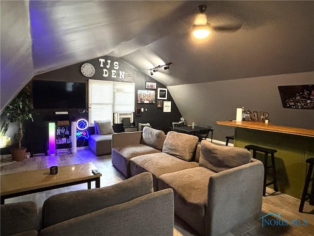4544 Commonwealth Ave, Toledo, OH 43612 - home theater room with lofted ceiling and wood finished floors