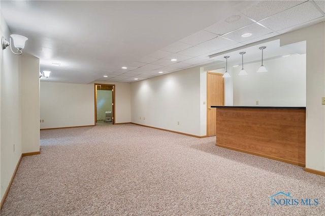5301 River Oaks Ct, Sylvania, OH 43560 - empty room with light carpet, recessed lighting, and a paneled ceiling