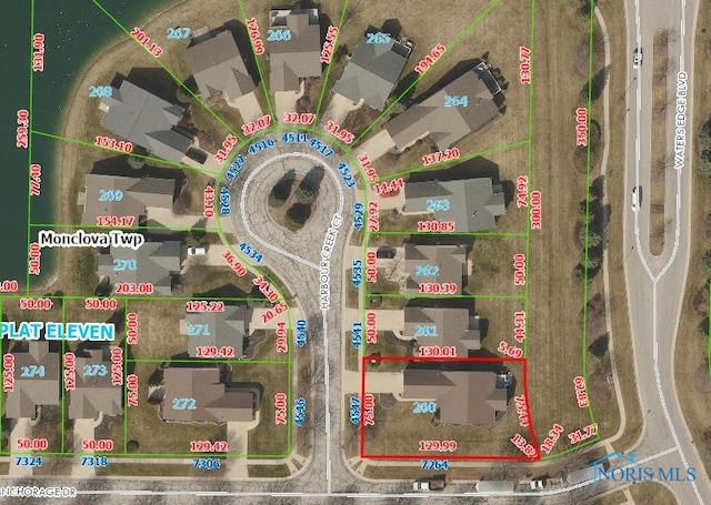 4547 Harbour Creek Ct, Maumee, OH 43537 - aerial map of property and surrounding area with property parcel outlined