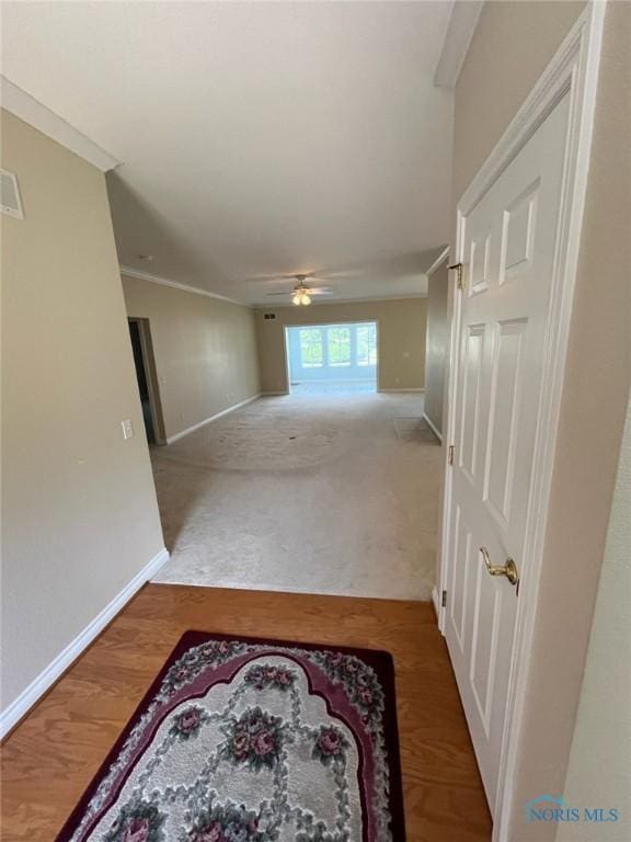 4547 Harbour Creek Ct, Maumee, OH 43537 - hallway featuring crown molding and wood finished floors