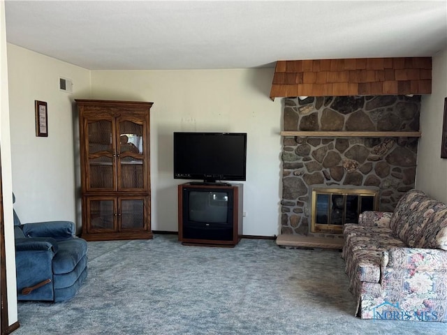 410 E Bartlow St, Deshler, OH 43516 - carpeted living area with a fireplace