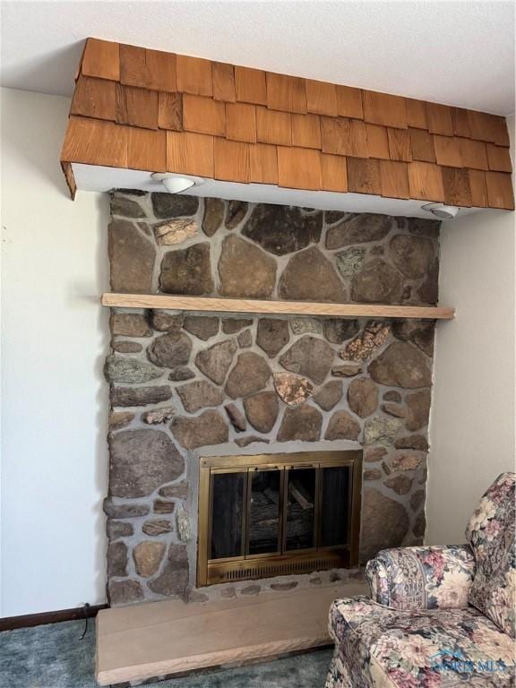 410 E Bartlow St, Deshler, OH 43516 - detailed view of a stone fireplace and carpet